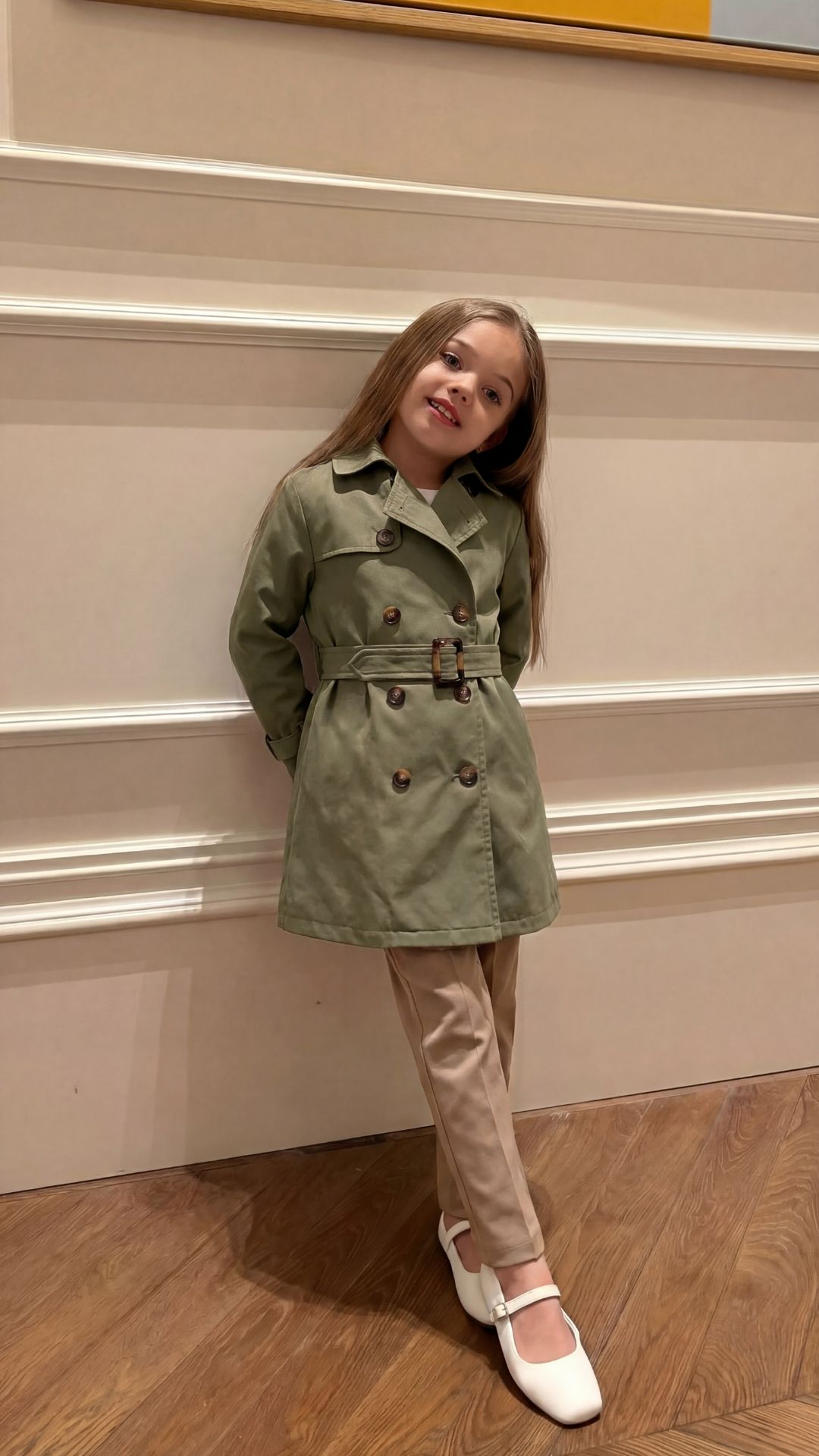 ensemble Trench et pontalon fille mi langue