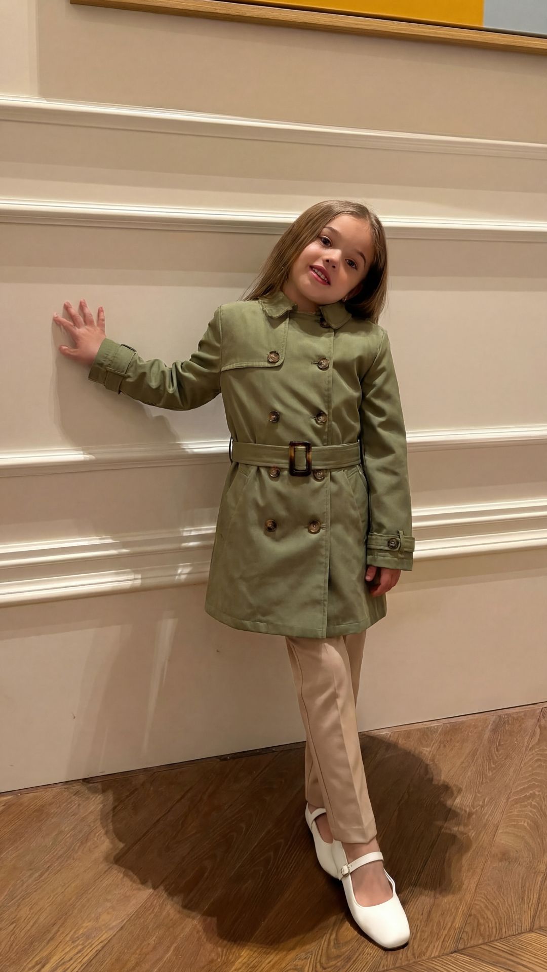 ensemble Trench et pontalon fille mi langue