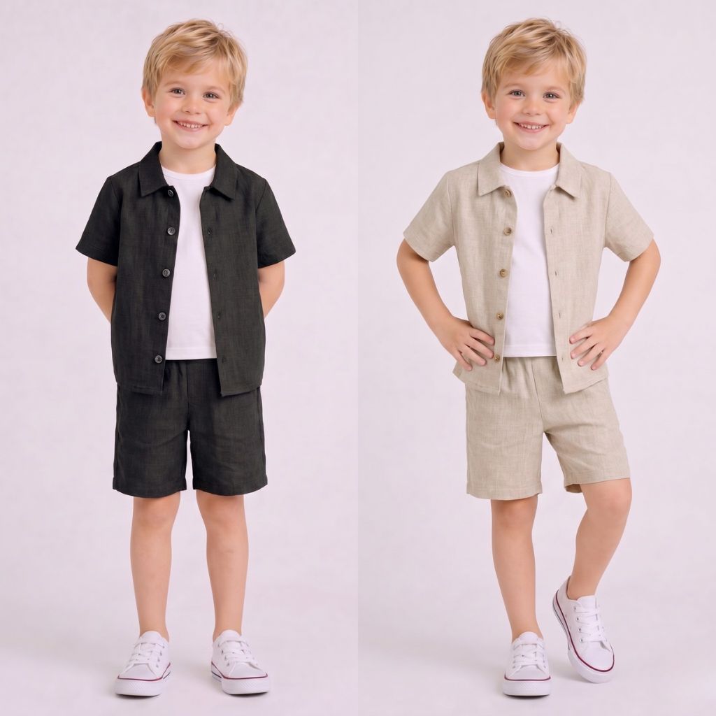 ensemble 2 pieces boy chemise et short